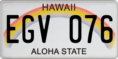 HI license plate EGV076