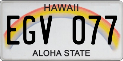 HI license plate EGV077