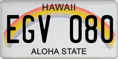HI license plate EGV080