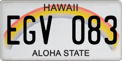 HI license plate EGV083