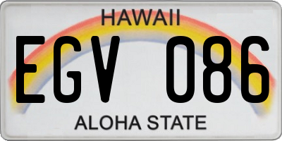 HI license plate EGV086