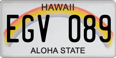 HI license plate EGV089
