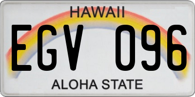 HI license plate EGV096