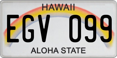 HI license plate EGV099