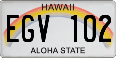 HI license plate EGV102