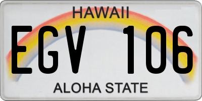 HI license plate EGV106