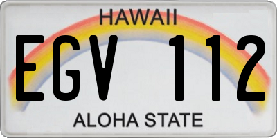 HI license plate EGV112