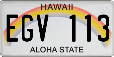 HI license plate EGV113
