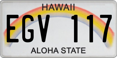 HI license plate EGV117
