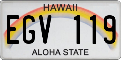 HI license plate EGV119
