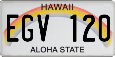 HI license plate EGV120