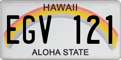 HI license plate EGV121