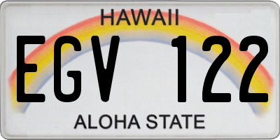 HI license plate EGV122