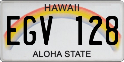 HI license plate EGV128