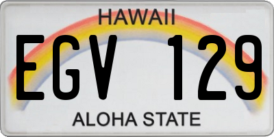 HI license plate EGV129