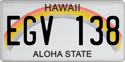 HI license plate EGV138