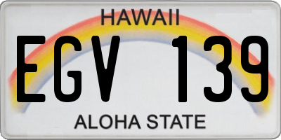 HI license plate EGV139