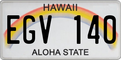HI license plate EGV140