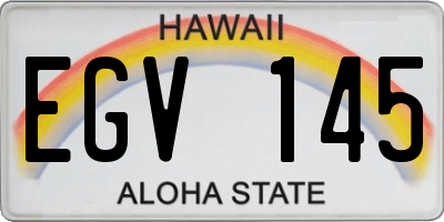 HI license plate EGV145