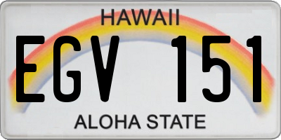HI license plate EGV151
