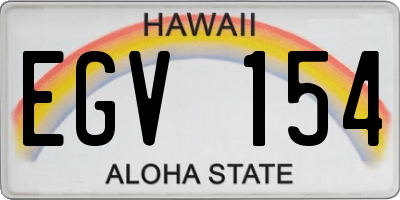 HI license plate EGV154