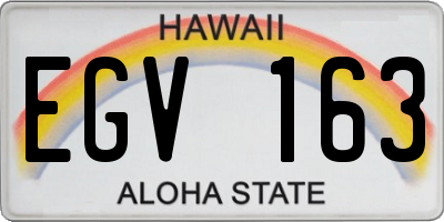 HI license plate EGV163