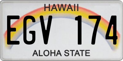 HI license plate EGV174