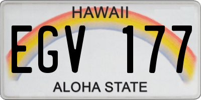 HI license plate EGV177