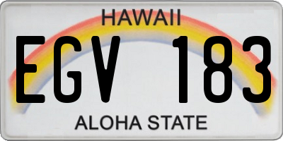 HI license plate EGV183