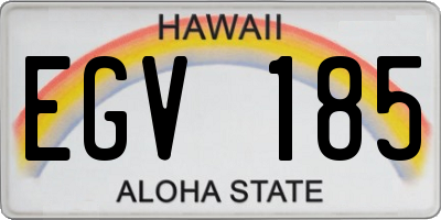 HI license plate EGV185
