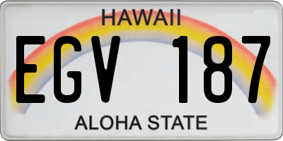 HI license plate EGV187