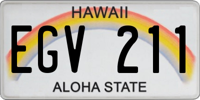 HI license plate EGV211