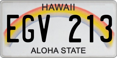 HI license plate EGV213