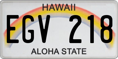 HI license plate EGV218