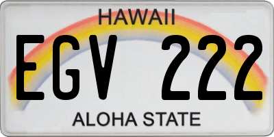 HI license plate EGV222
