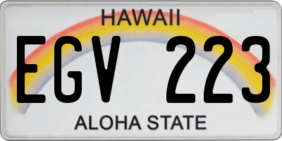HI license plate EGV223