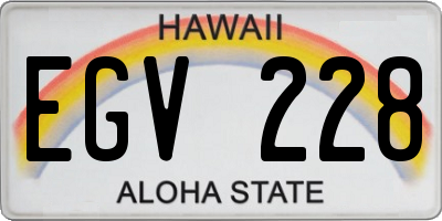 HI license plate EGV228