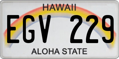 HI license plate EGV229