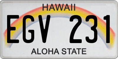 HI license plate EGV231