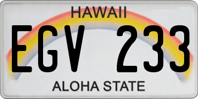 HI license plate EGV233