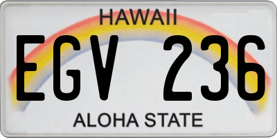 HI license plate EGV236