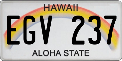 HI license plate EGV237