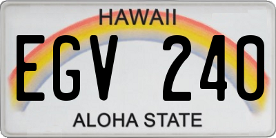 HI license plate EGV240