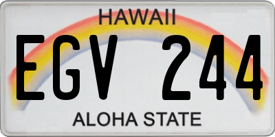 HI license plate EGV244