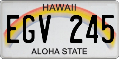 HI license plate EGV245