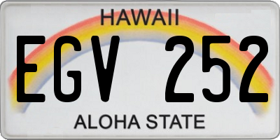 HI license plate EGV252