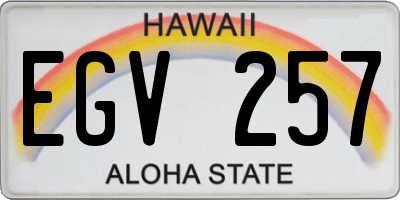 HI license plate EGV257