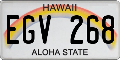 HI license plate EGV268