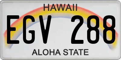 HI license plate EGV288