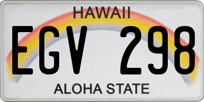 HI license plate EGV298